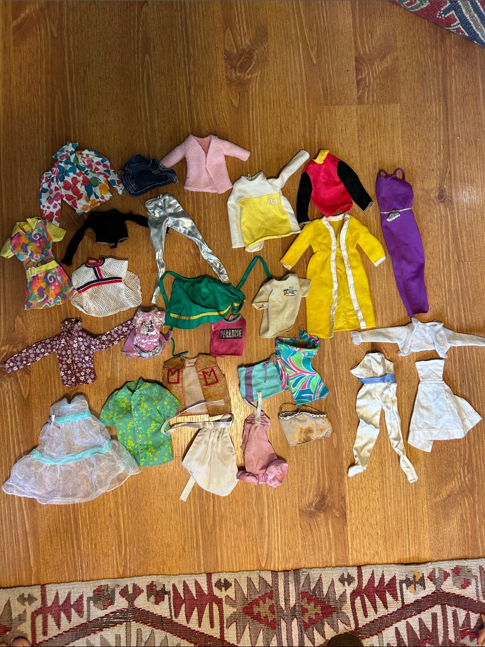 Mixed Mattel Barbie Doll Clothes Lot - Bright Multicolor Styles